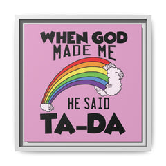 Pink Theme When God Made Me Framed Canvas Wall Art Inspirational Christian Decor