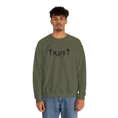 Heavy Blend Crewneck Sweatshirt "Trust" black graphic