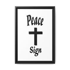 Peace Cross Sign Matte Canvas Framed | Religious Wall Art