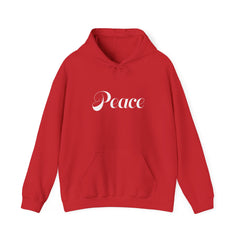 Heavy Blendβ’ Hooded Sweatshirt "Peace" white font