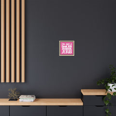 I'm Just A Cool Kid Framed Canvas Wall Art Inspirational Christian Decor Pink Theme