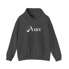 Heavy Blendβ’ Hooded Sweatshirt "Peace" white font