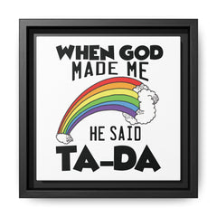 When God Made Me Framed Canvas Wall Art Inspirational Christian Decor