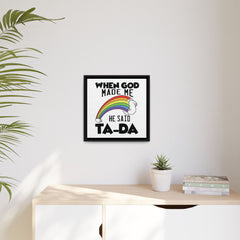 When God Made Me Framed Canvas Wall Art Inspirational Christian Decor