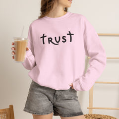 Heavy Blend Crewneck Sweatshirt "Trust" black graphic