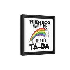 When God Made Me Framed Canvas Wall Art Inspirational Christian Decor