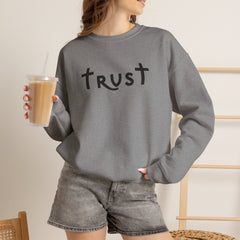 Heavy Blend Crewneck Sweatshirt "Trust" black graphic