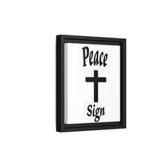 Peace Cross Sign Matte Canvas Framed | Religious Wall Art