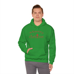 Heavy Blend Hooded Sweatshirt "Merry Christmas" font 1