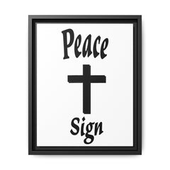 Peace Cross Sign Matte Canvas Framed | Religious Wall Art