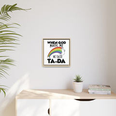 When God Made Me Framed Canvas Wall Art Inspirational Christian Decor