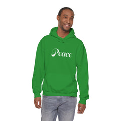 Heavy Blendβ’ Hooded Sweatshirt "Peace" white font