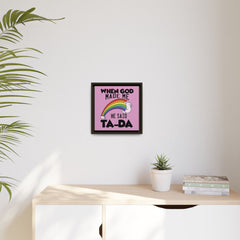 Pink Theme When God Made Me Framed Canvas Wall Art Inspirational Christian Decor