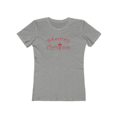 Christmas Cross Next Level Tee for Women, Festive Holiday Tshirt, Christian Merry Xmas Shirt