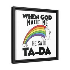When God Made Me Framed Canvas Wall Art Inspirational Christian Decor