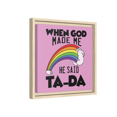 Pink Theme When God Made Me Framed Canvas Wall Art Inspirational Christian Decor