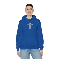 Heavy Blend Hoodie Sweatshirt "Believe" white graphic