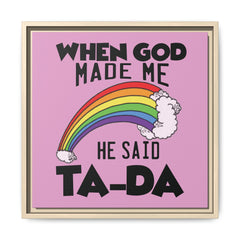 Pink Theme When God Made Me Framed Canvas Wall Art Inspirational Christian Decor