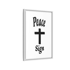 Peace Cross Sign Matte Canvas Framed | Religious Wall Art