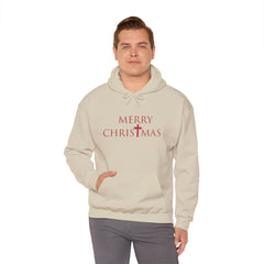 Heavy Blend Hooded Sweatshirt "Merry Christmas" font 2