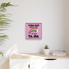 Pink Theme When God Made Me Framed Canvas Wall Art Inspirational Christian Decor
