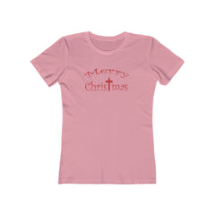 Christmas Cross Next Level Tee for Women, Festive Holiday Tshirt, Christian Merry Xmas Shirt