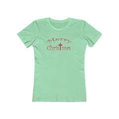 Christmas Cross Next Level Tee for Women, Festive Holiday Tshirt, Christian Merry Xmas Shirt