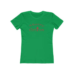 Christmas Cross Next Level Tee for Women, Festive Holiday Tshirt, Christian Merry Xmas Shirt