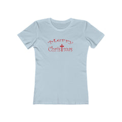 Christmas Cross Next Level Tee for Women, Festive Holiday Tshirt, Christian Merry Xmas Shirt