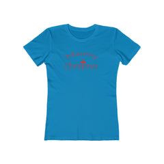Christmas Cross Next Level Tee for Women, Festive Holiday Tshirt, Christian Merry Xmas Shirt