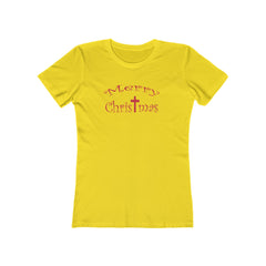 Christmas Cross Next Level Tee for Women, Festive Holiday Tshirt, Christian Merry Xmas Shirt
