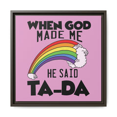 Pink Theme When God Made Me Framed Canvas Wall Art Inspirational Christian Decor