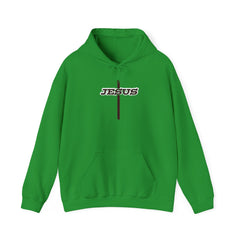 Heavy Blend Hoodie Sweatshirt "Jesus Cross" brown graphic