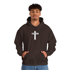 Heavy Blend Hoodie Sweatshirt "Believe" white graphic