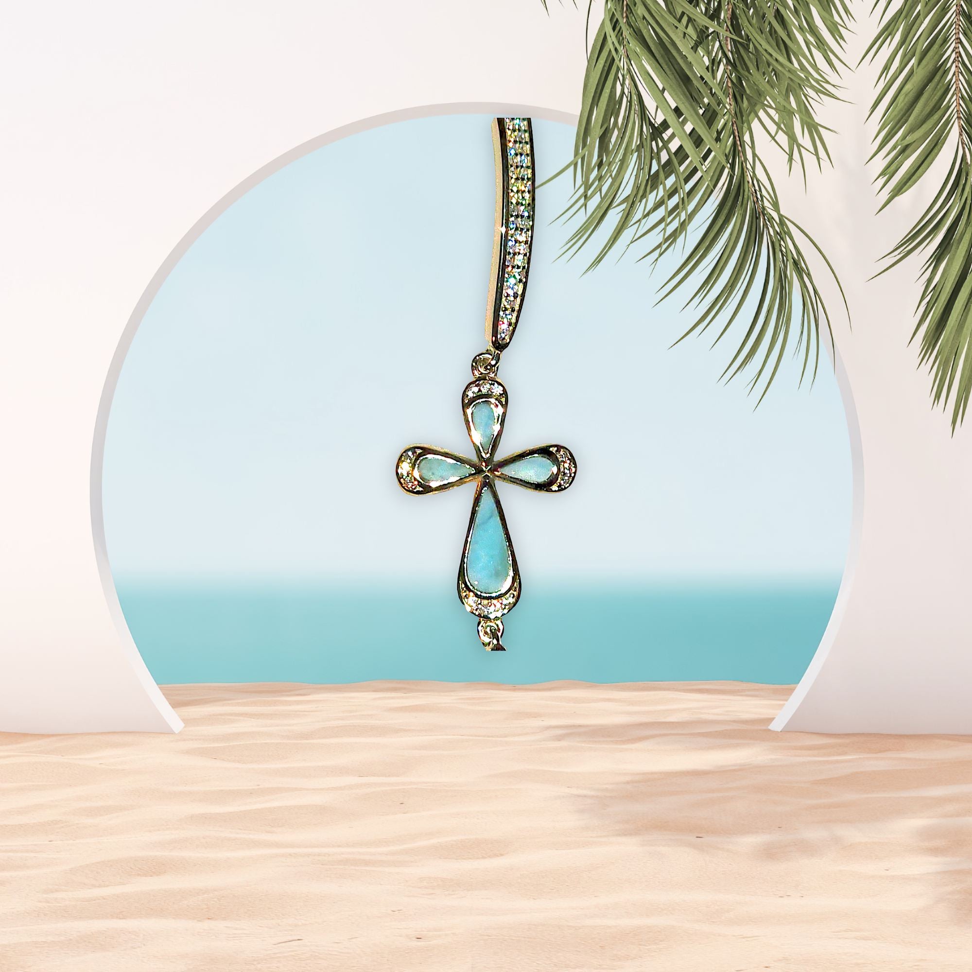 Larimar Sideways Cross