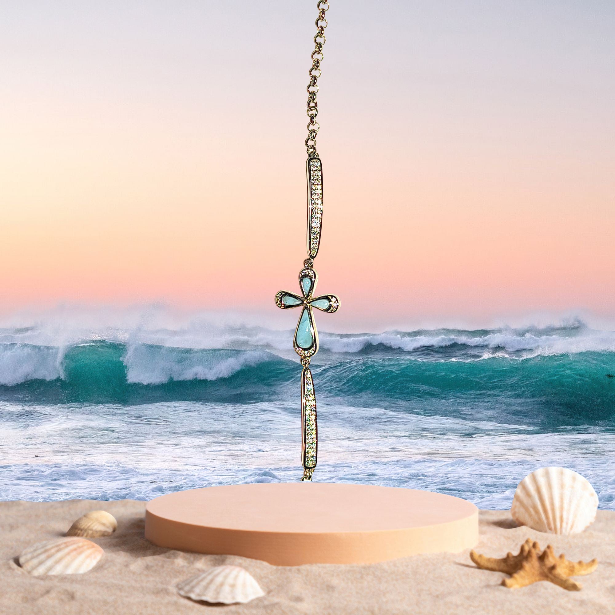 Larimar Sideways Cross