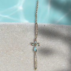 Larimar Sideways Cross