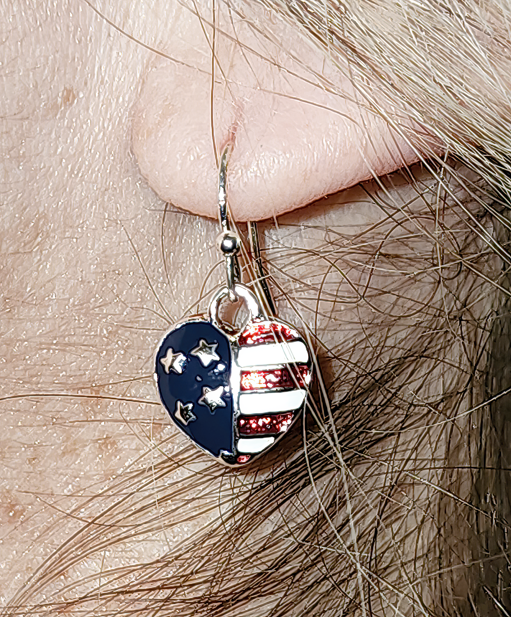 Flag Heart Earrings