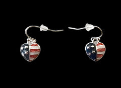 Flag Heart Earrings