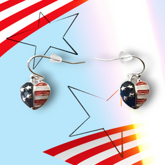 Flag Heart Earrings