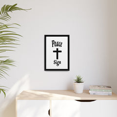 Peace Cross Sign Matte Canvas Framed | Religious Wall Art