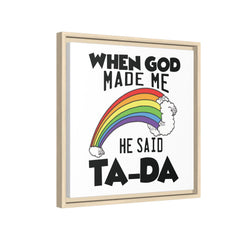 When God Made Me Framed Canvas Wall Art Inspirational Christian Decor