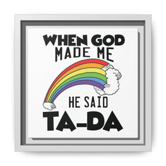 When God Made Me Framed Canvas Wall Art Inspirational Christian Decor