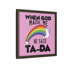Pink Theme When God Made Me Framed Canvas Wall Art Inspirational Christian Decor