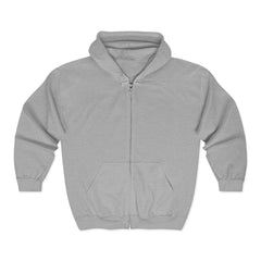 Heavy Blend™ Full Zip Hoodie Print on Back "Jesus Saves" black graphic