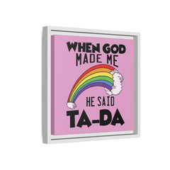 Pink Theme When God Made Me Framed Canvas Wall Art Inspirational Christian Decor