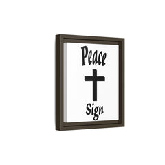 Peace Cross Sign Matte Canvas Framed | Religious Wall Art