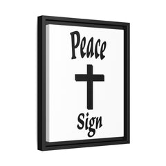 Peace Cross Sign Matte Canvas Framed | Religious Wall Art