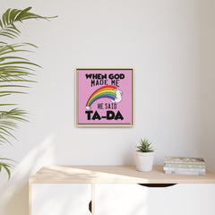 Pink Theme When God Made Me Framed Canvas Wall Art Inspirational Christian Decor