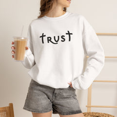 Heavy Blend Crewneck Sweatshirt "Trust" black graphic